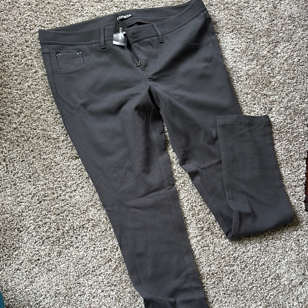 Express Charcoal Slim Fit Trousers